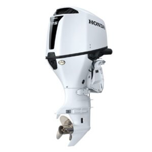 White Honda 115hp Outboard | Remote Mechanical, Electric Start, 20″ Shaft | BF115JK1LRA